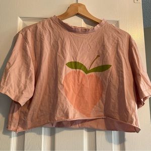 Pink peach crop tee